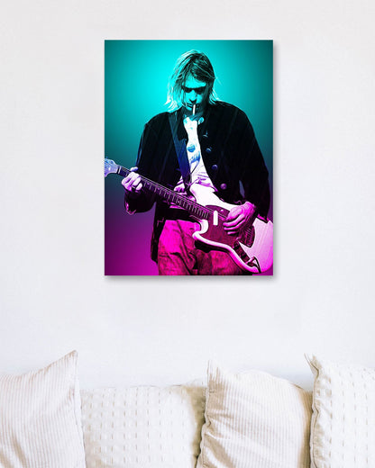 Kurt Cobain colorful illustration - @SanDee15