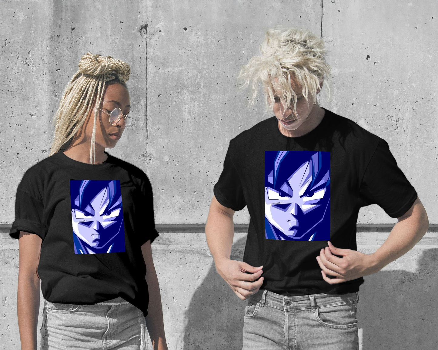 Son Goku Monochrome Navy Color - @WPAPbyiant