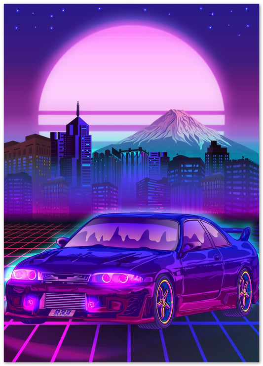 Skyline Gtr R33 Japanese Synthwave Fuji Sunset - @IlhamQrov