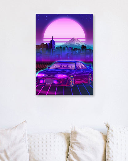 Skyline Gtr R33 Japanese Synthwave Fuji Sunset - @IlhamQrov