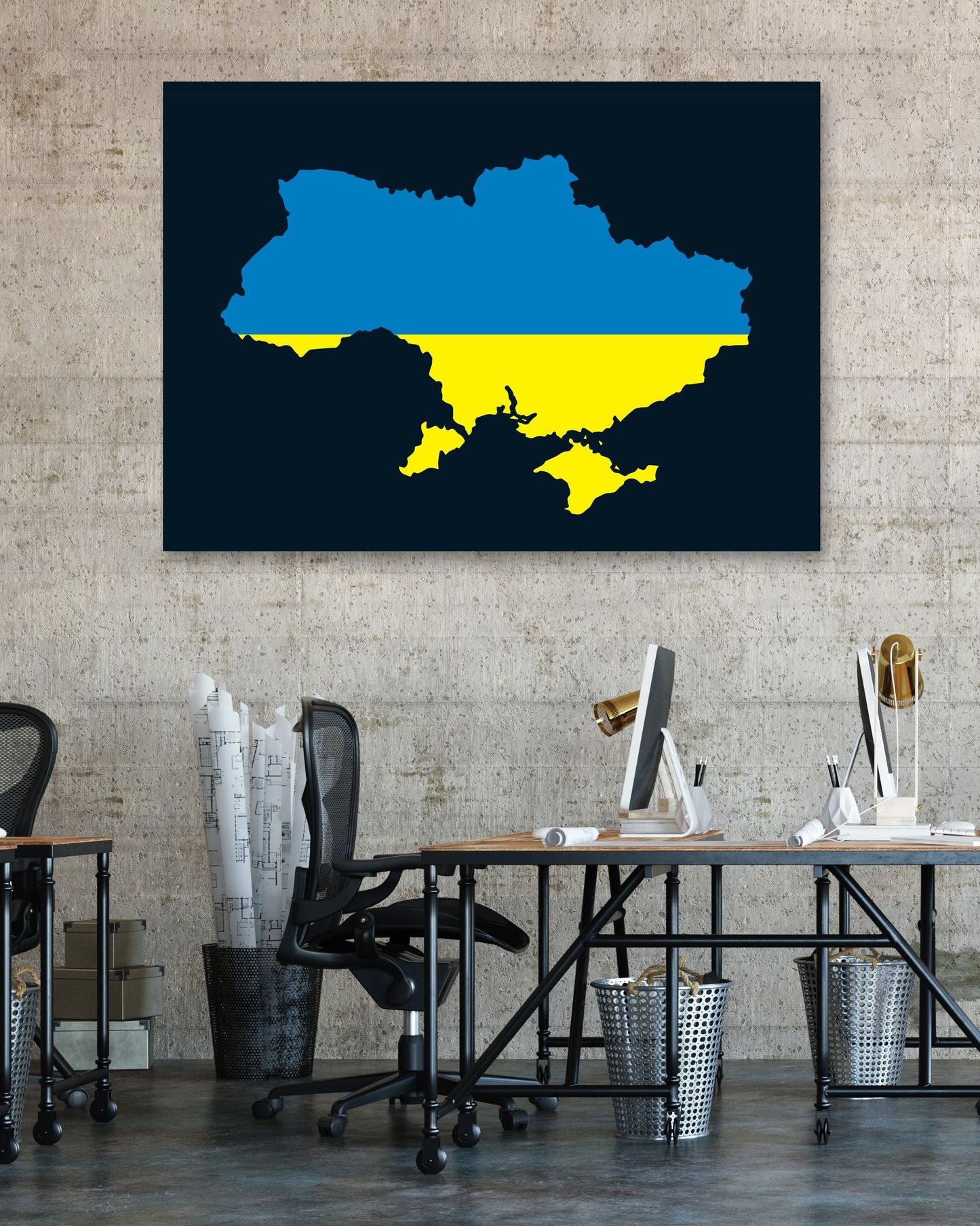 Map Area: Ukraine with Flag - @HidayahCreative