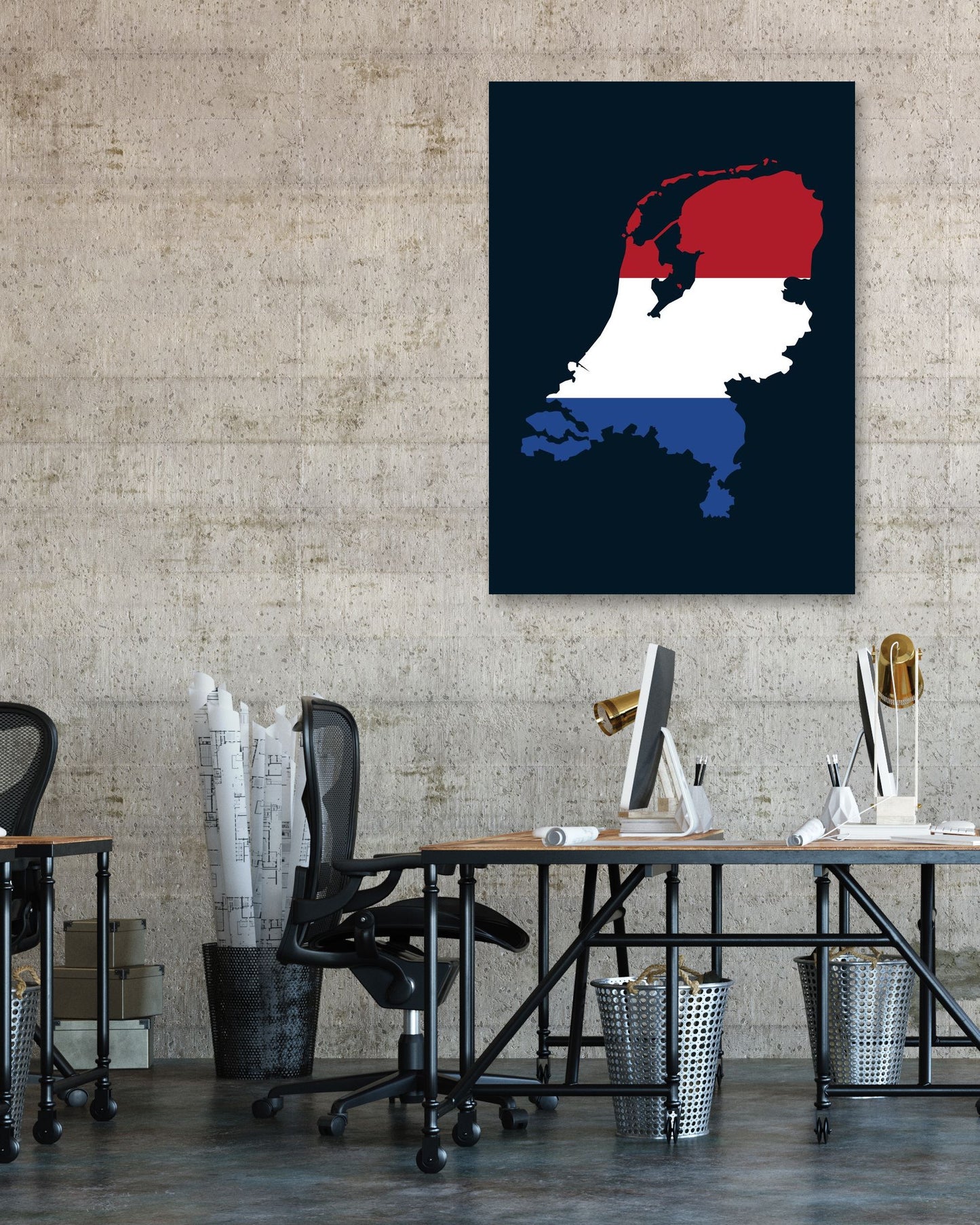 Map Area: Netherlands with Flag - @HidayahCreative