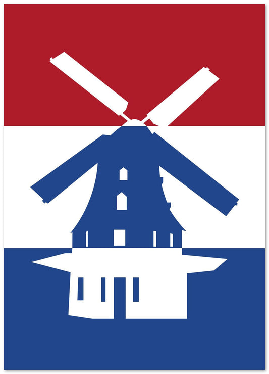 Netherlands Flag with Windmill - @HidayahCreative