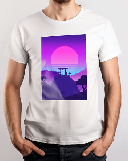 Japanese Torii retro Synthwave Minimalist - @IlhamQrov