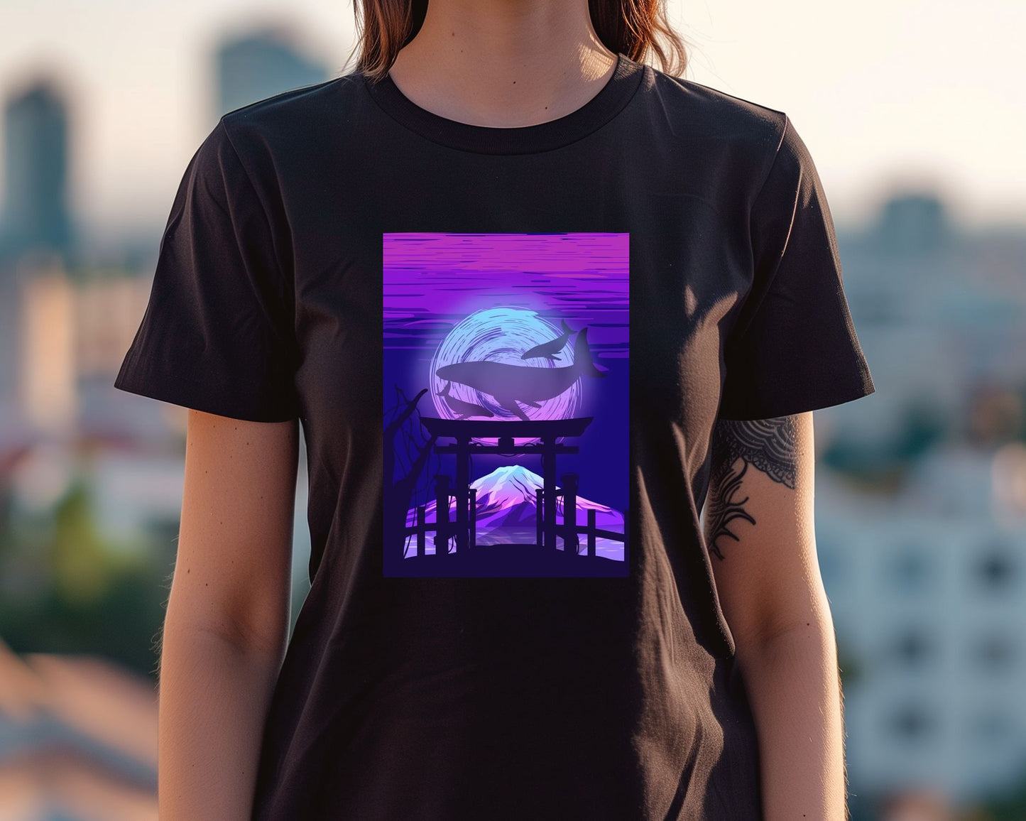 Japanese retro Synthwave giant Orca Whale - @IlhamQrov