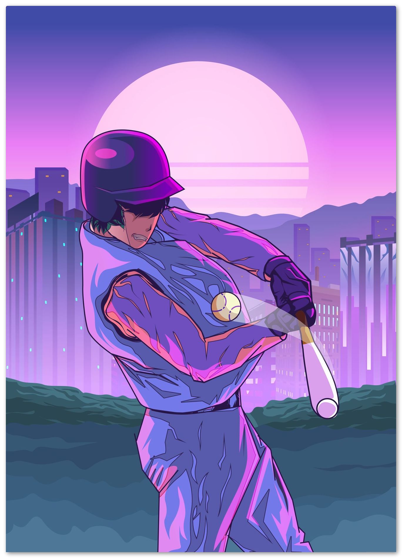 Baseball american football Retro Synthwave - @IlhamQrov