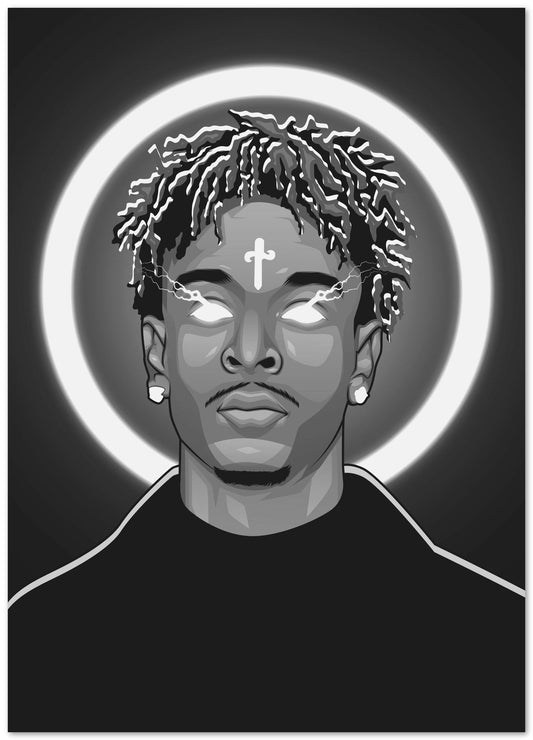 21 Savage Grayscale Rapper - @ColorizeStudio