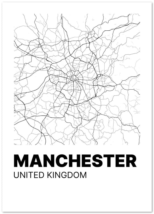 Minimalist Manchester Map - @VickyHanggara