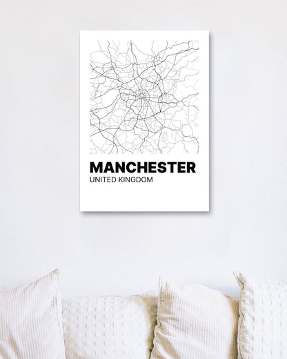 Minimalist Manchester Map - @VickyHanggara