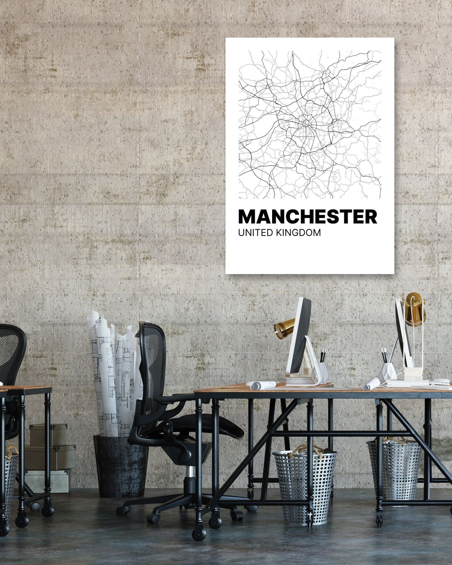 Minimalist Manchester Map - @VickyHanggara