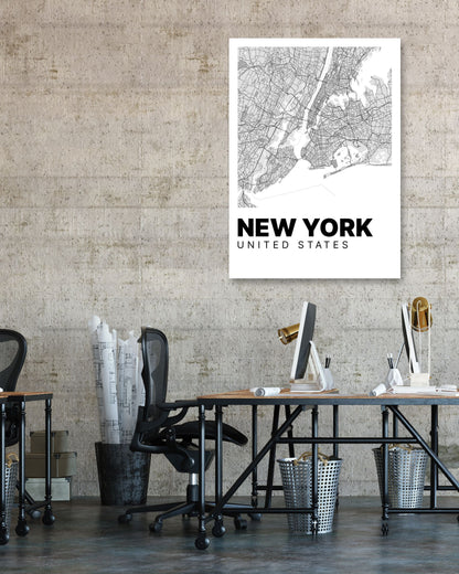 Minimalist New York Map - @VickyHanggara