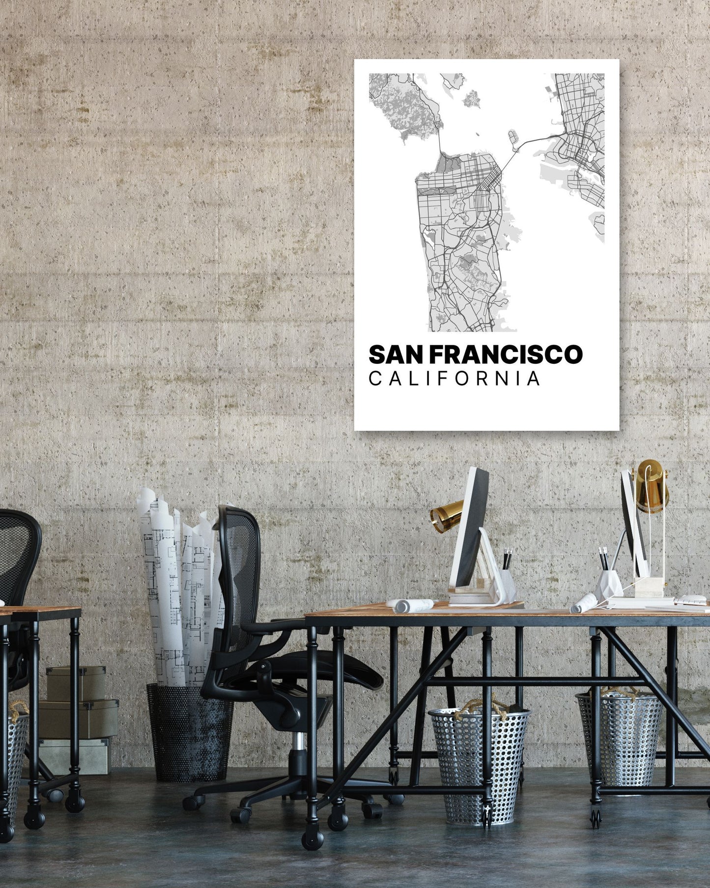 Minimalist San Francisco Map - @VickyHanggara