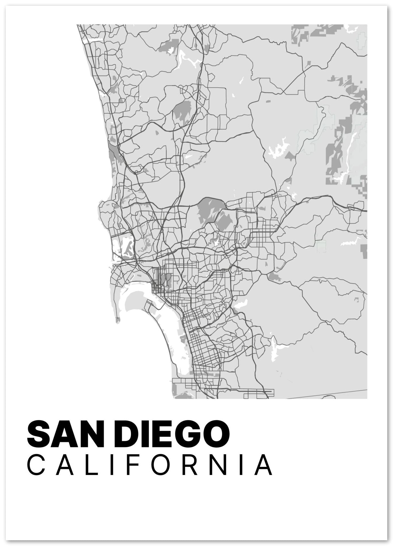 Minimalist San Diego Map - @VickyHanggara