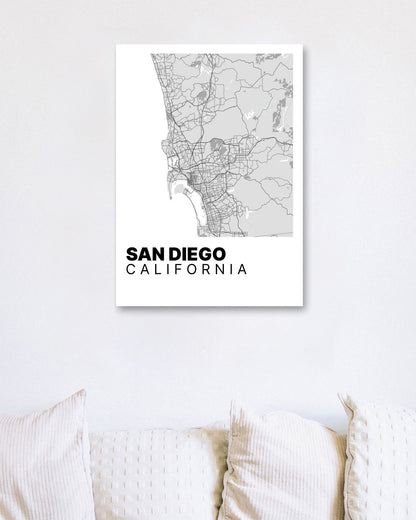 Minimalist San Diego Map - @VickyHanggara