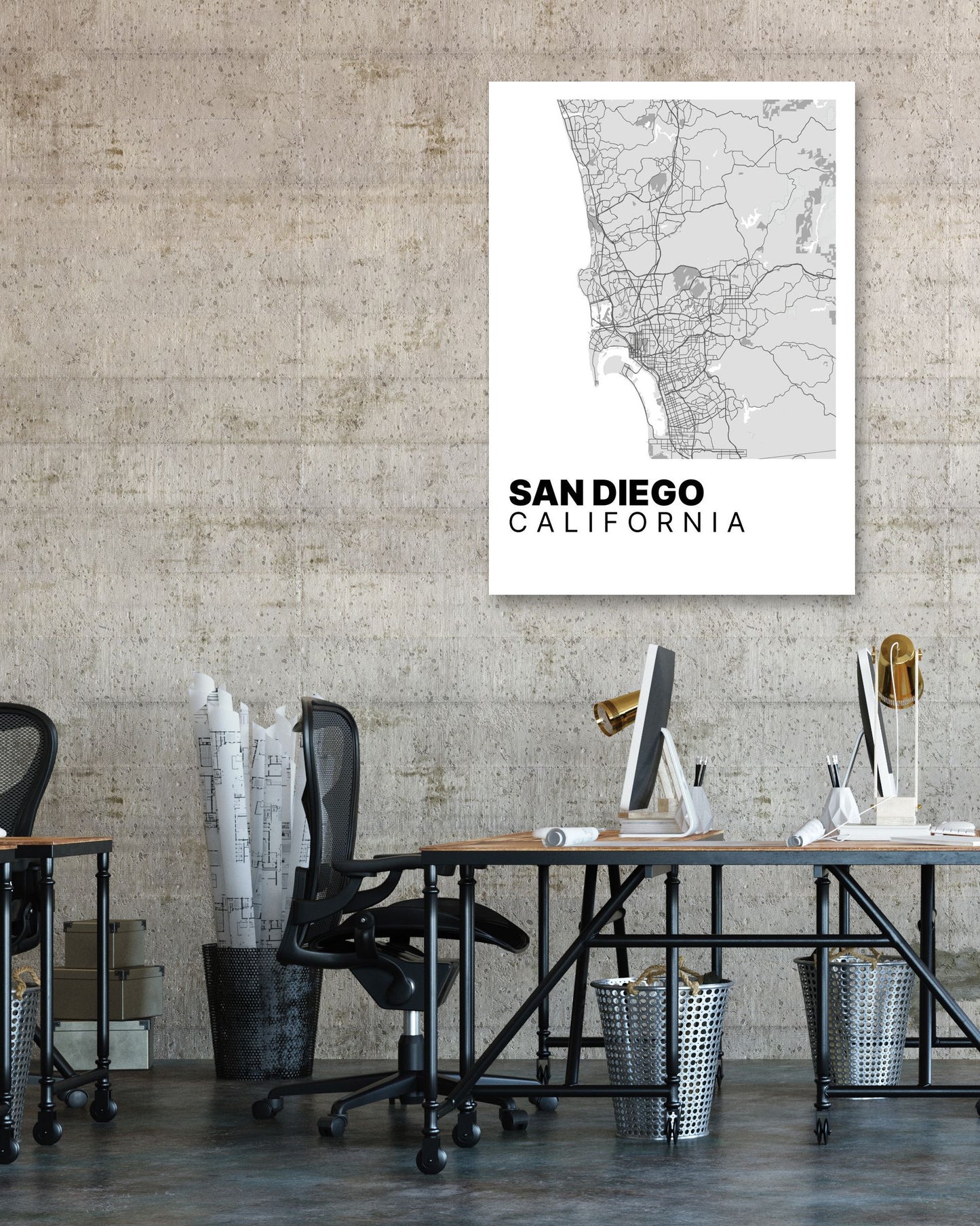 Minimalist San Diego Map - @VickyHanggara