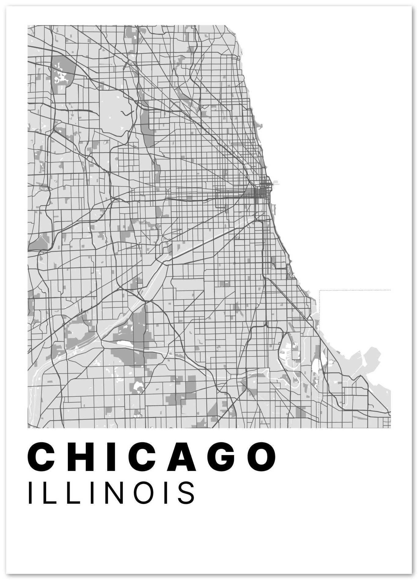 Minimalist Chicago Map - @VickyHanggara