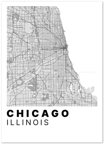 Minimalist Chicago Map - @VickyHanggara