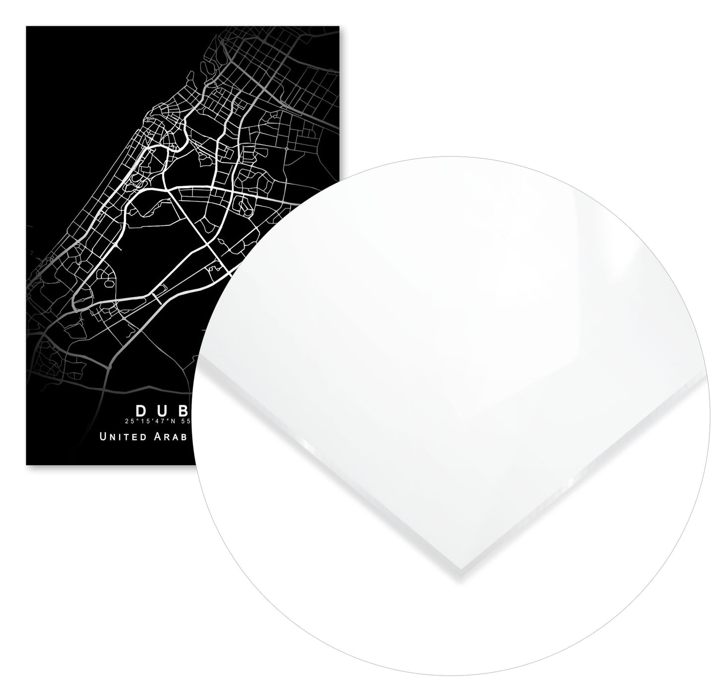 Dubai Maps Black White - @GreyArt