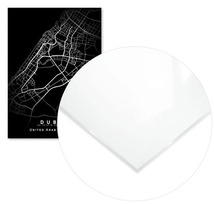 Dubai Maps Black White - @GreyArt