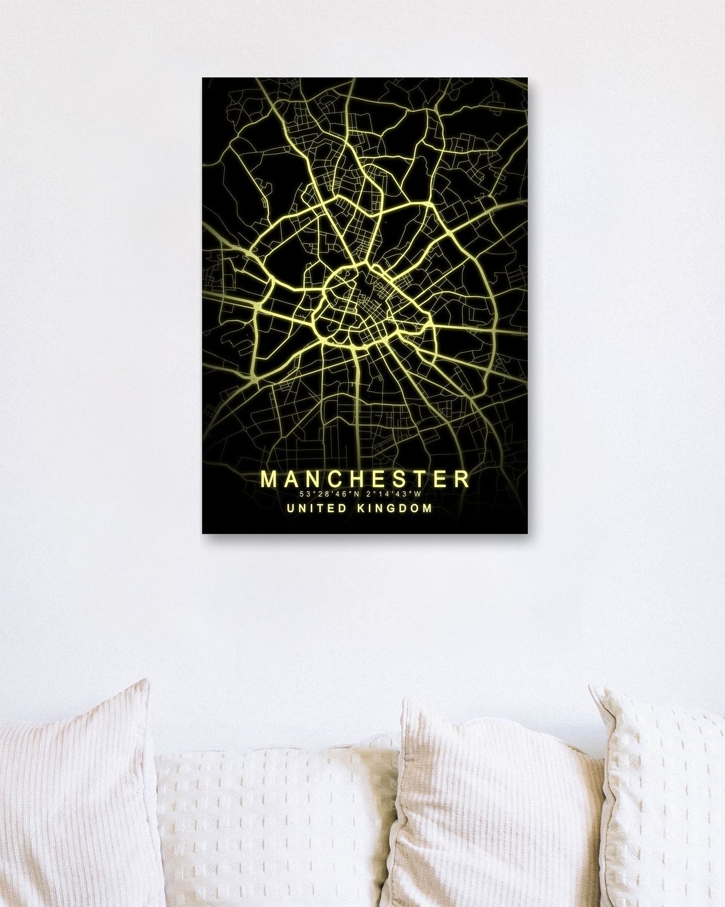 Manchester Map Glow - @GreyArt