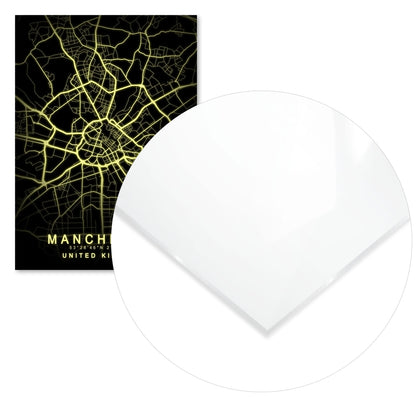 Manchester Map Glow - @GreyArt