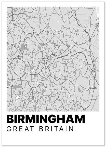 Minimalist Birmingham Map - @VickyHanggara