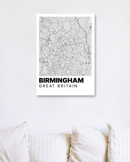 Minimalist Birmingham Map - @VickyHanggara