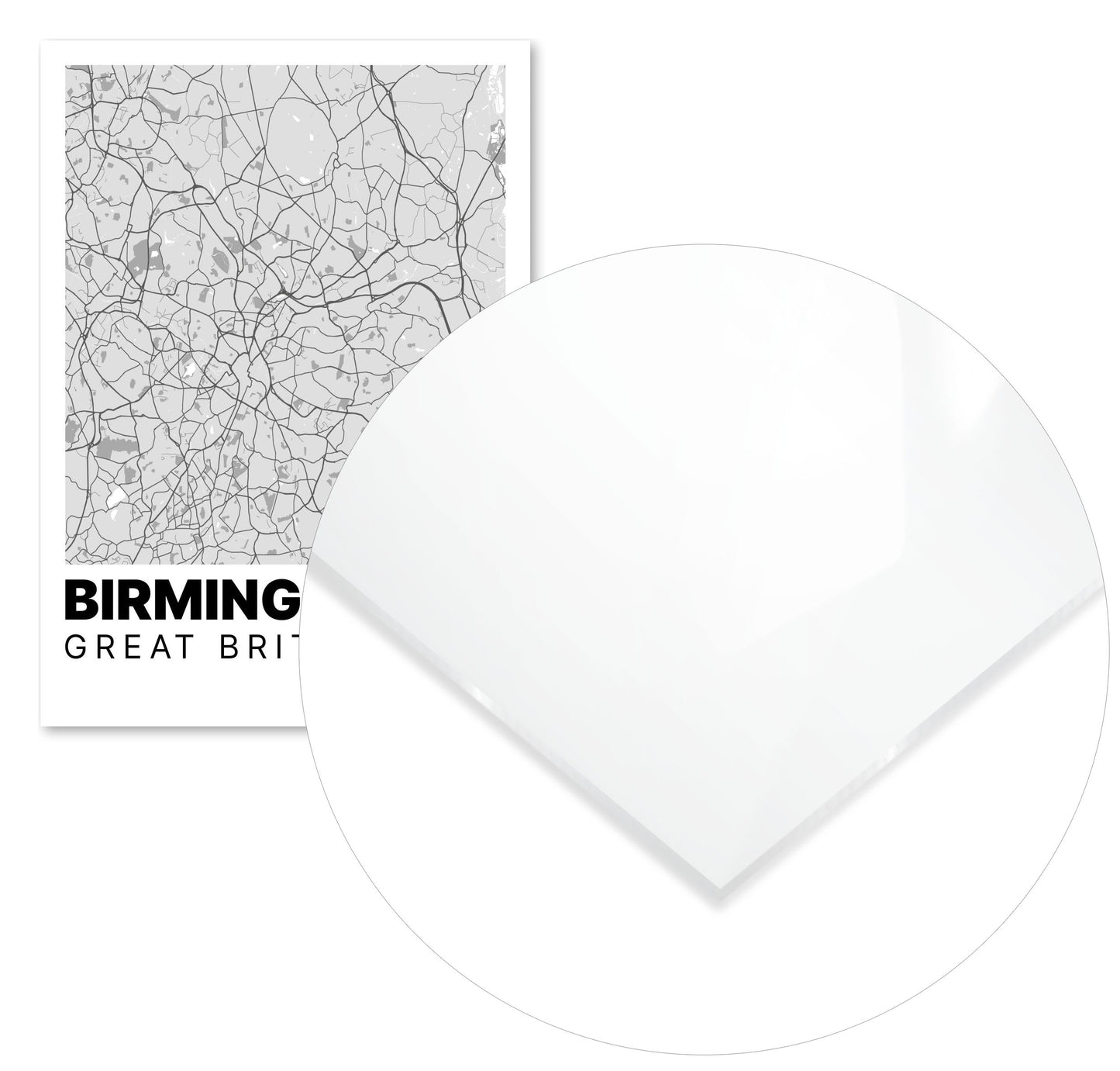 Minimalist Birmingham Map - @VickyHanggara