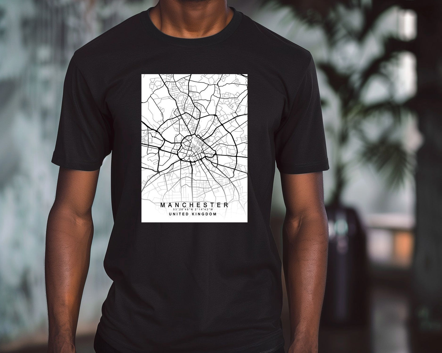 Manchester Map White - @GreyArt