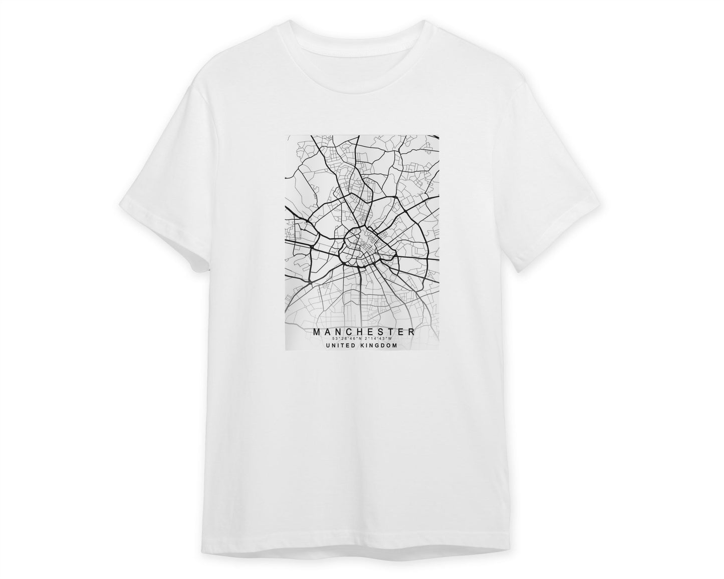 Manchester Map White - @GreyArt