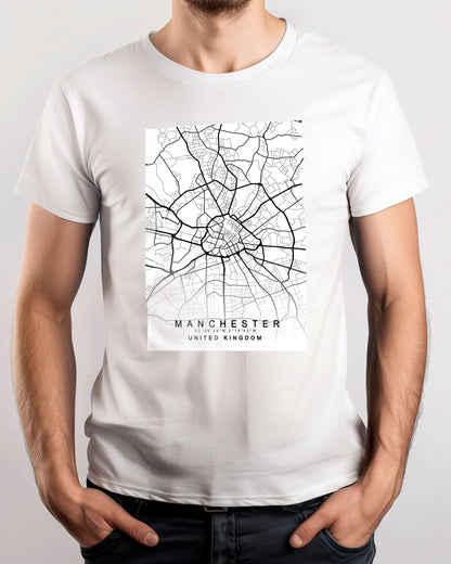 Manchester Map White - @GreyArt