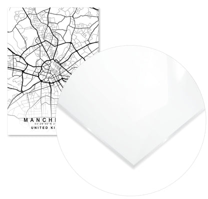 Manchester Map White - @GreyArt