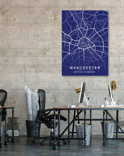 Manchester Map Blueprint - @GreyArt