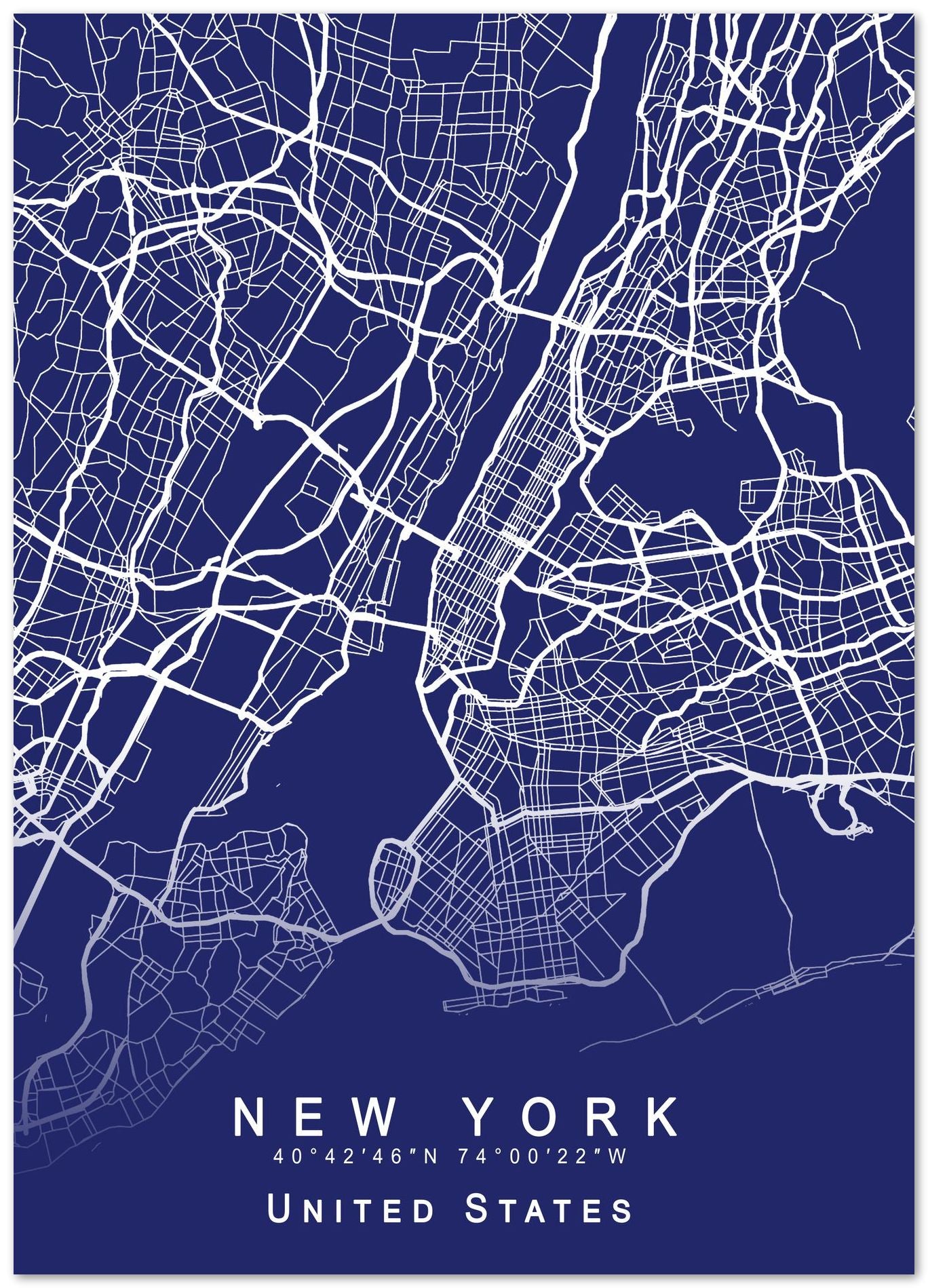 New York Map Blueprint - @GreyArt