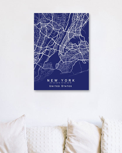 New York Map Blueprint - @GreyArt