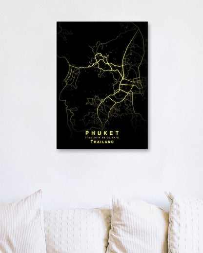 Phuket Map Glow - @GreyArt