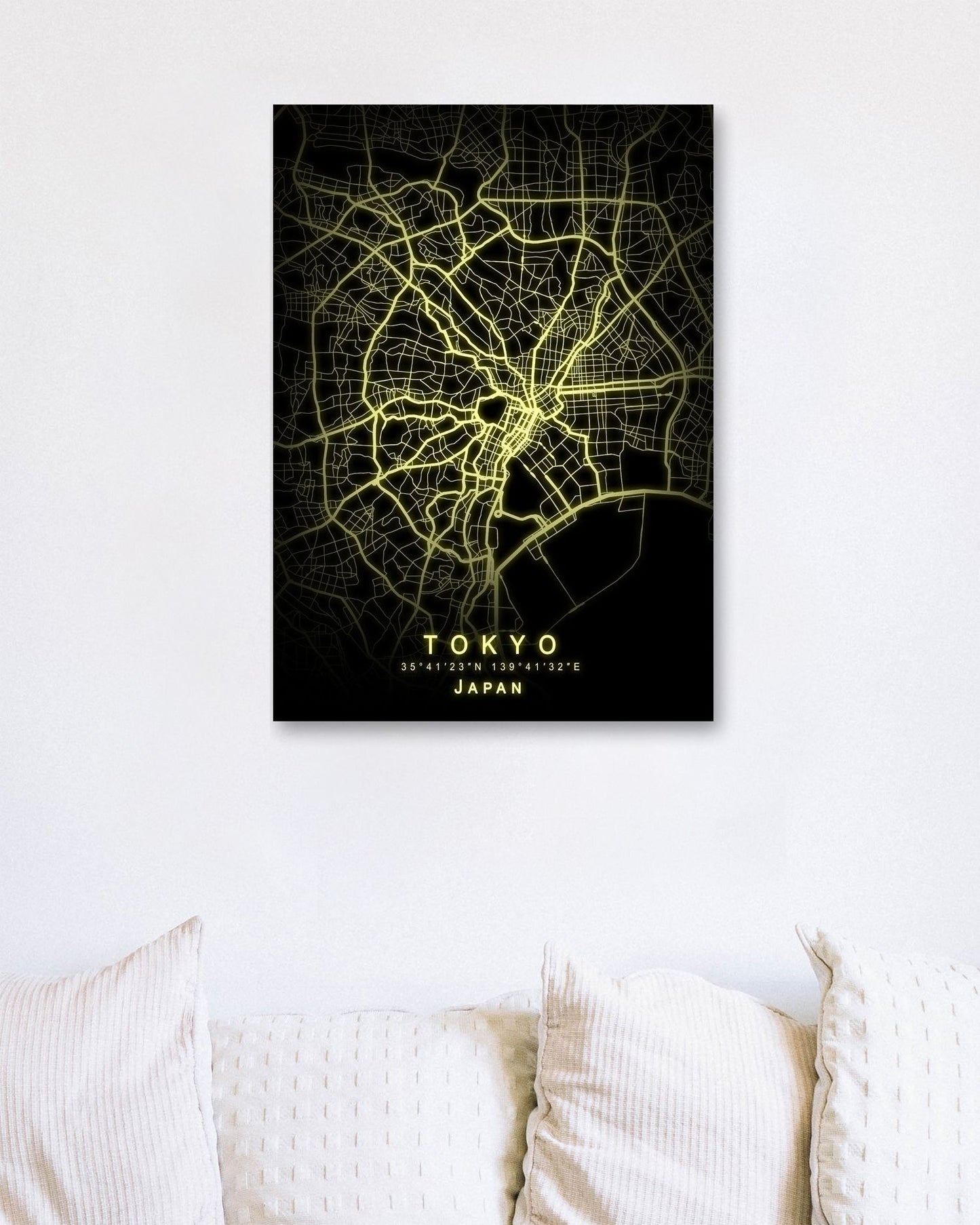 Tokyo Japan Map Neon - @GreyArt