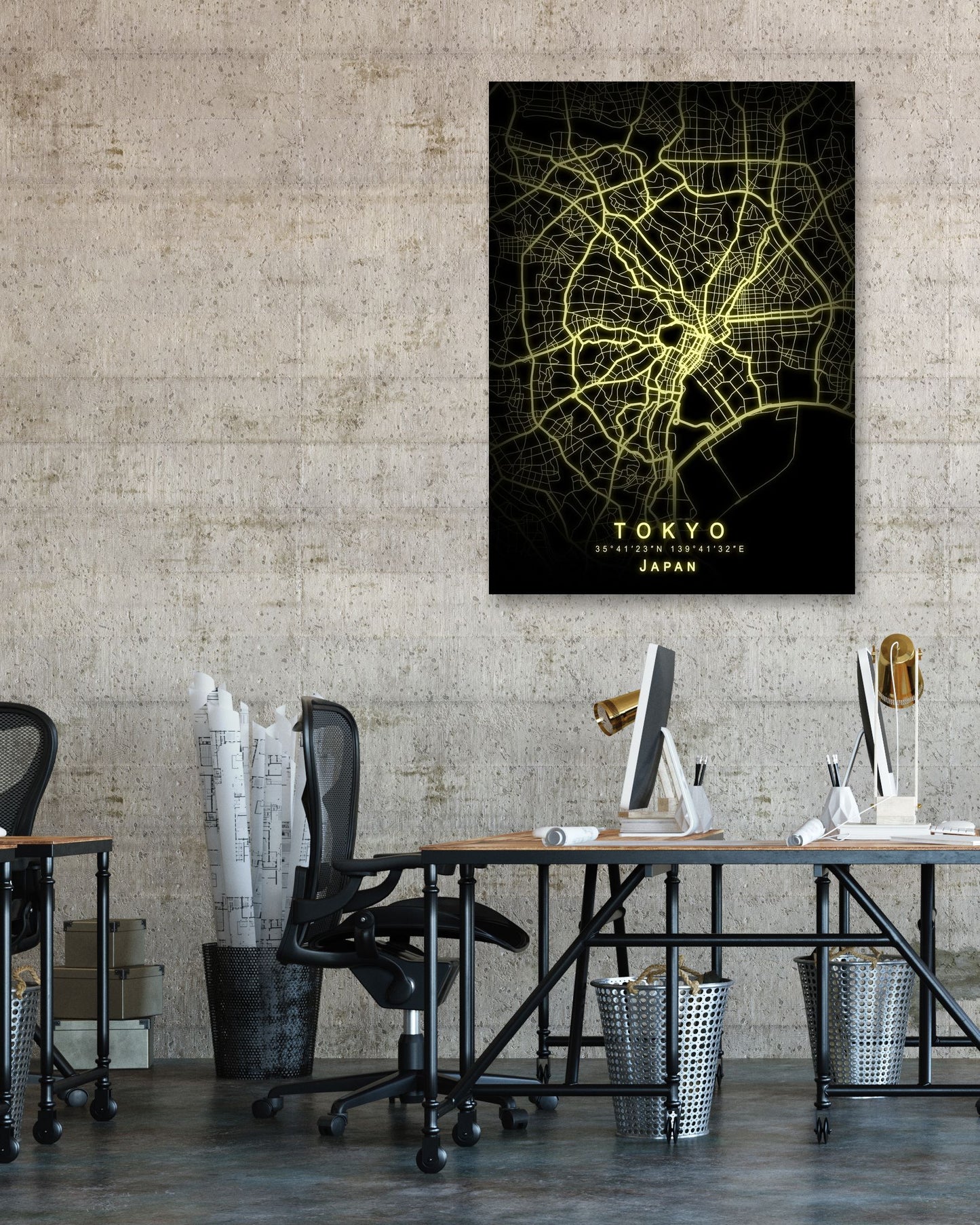 Tokyo Japan Map Neon - @GreyArt