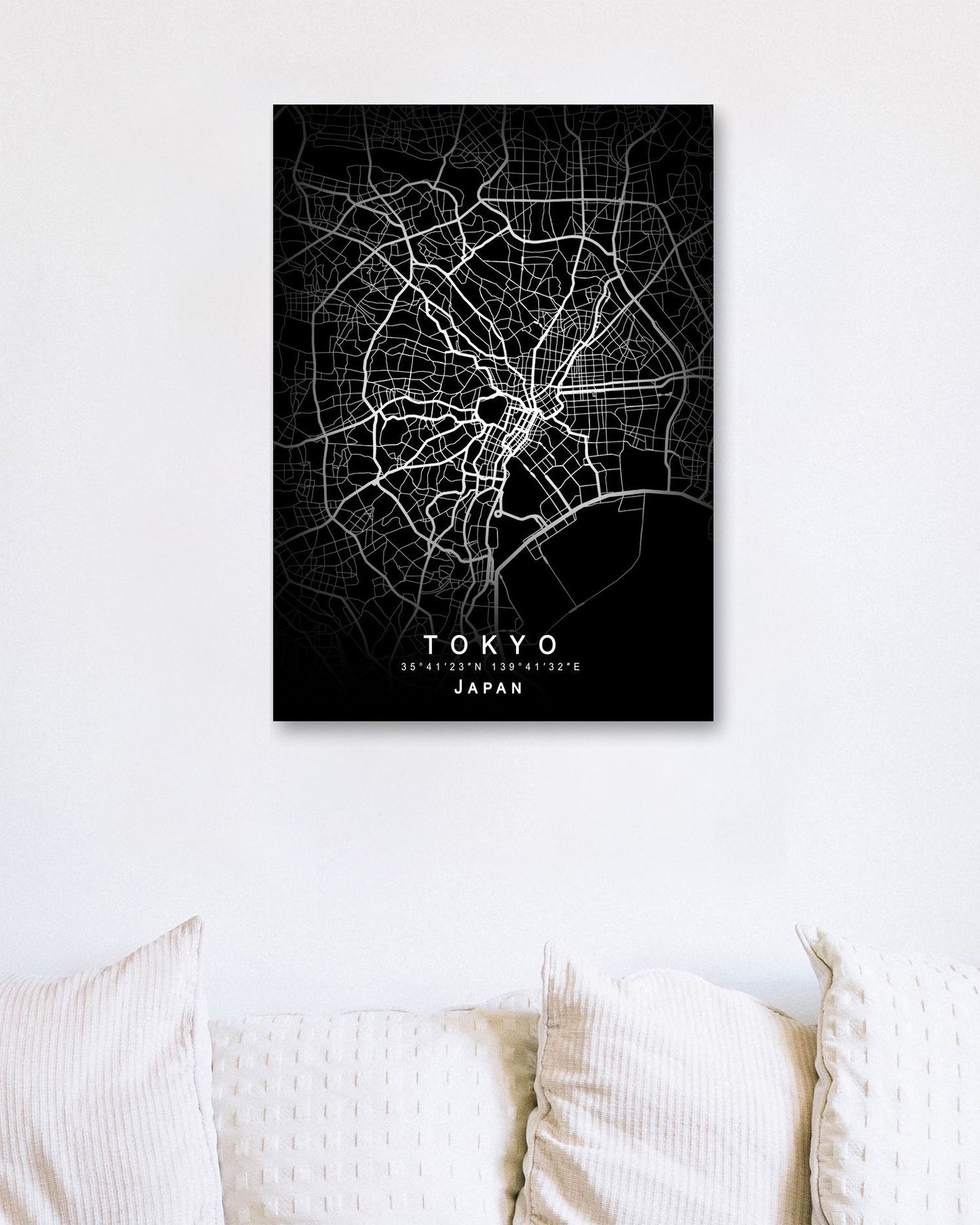 Tokyo Japan Map Black - @GreyArt