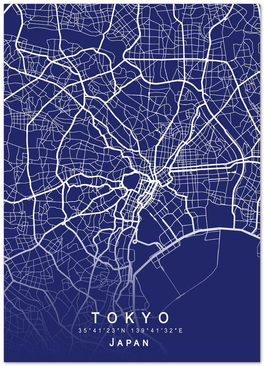 Tokyo Japan Map Blueprint - @GreyArt