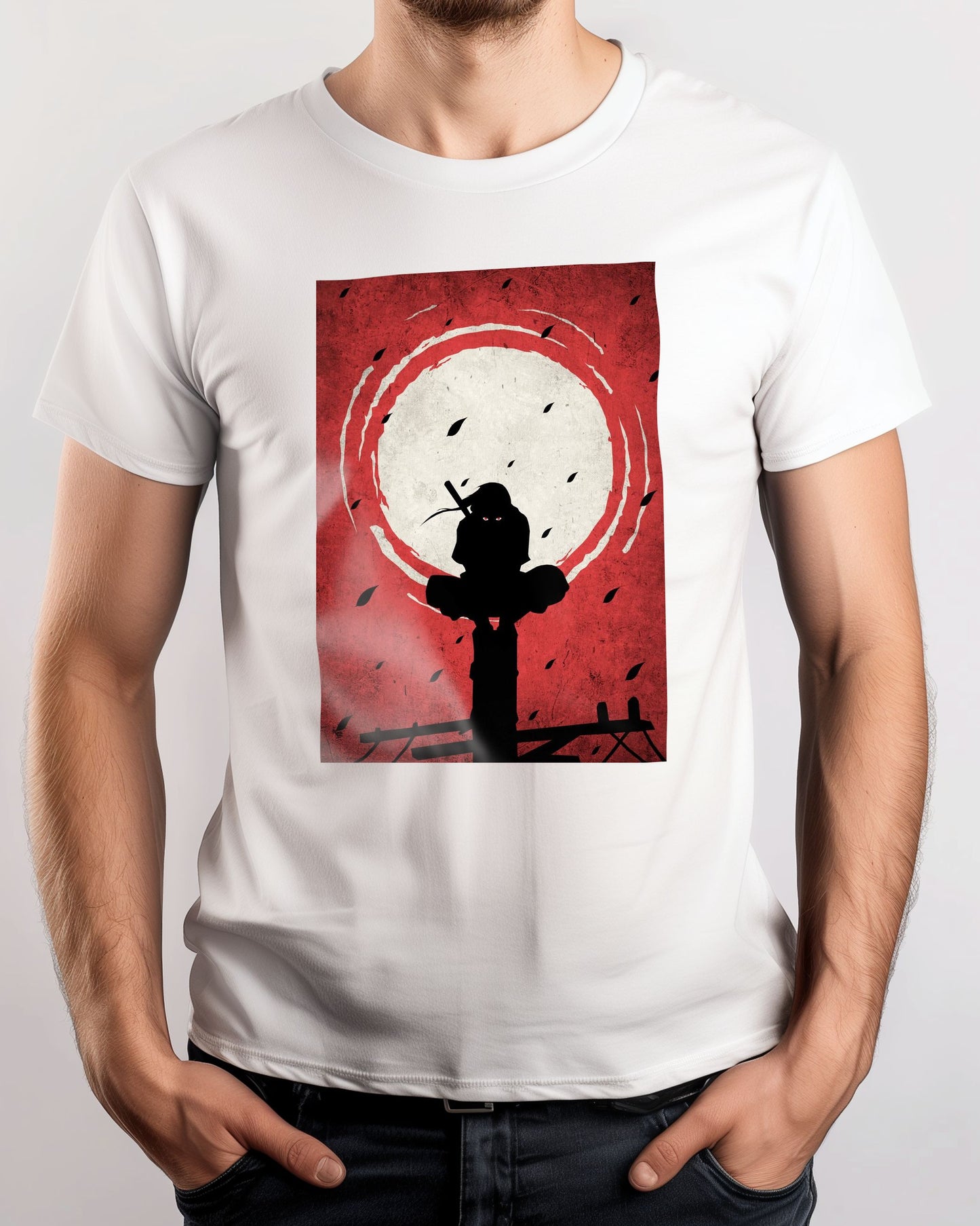 Itachi Silhouette Blood Moon Red - @GreyArt