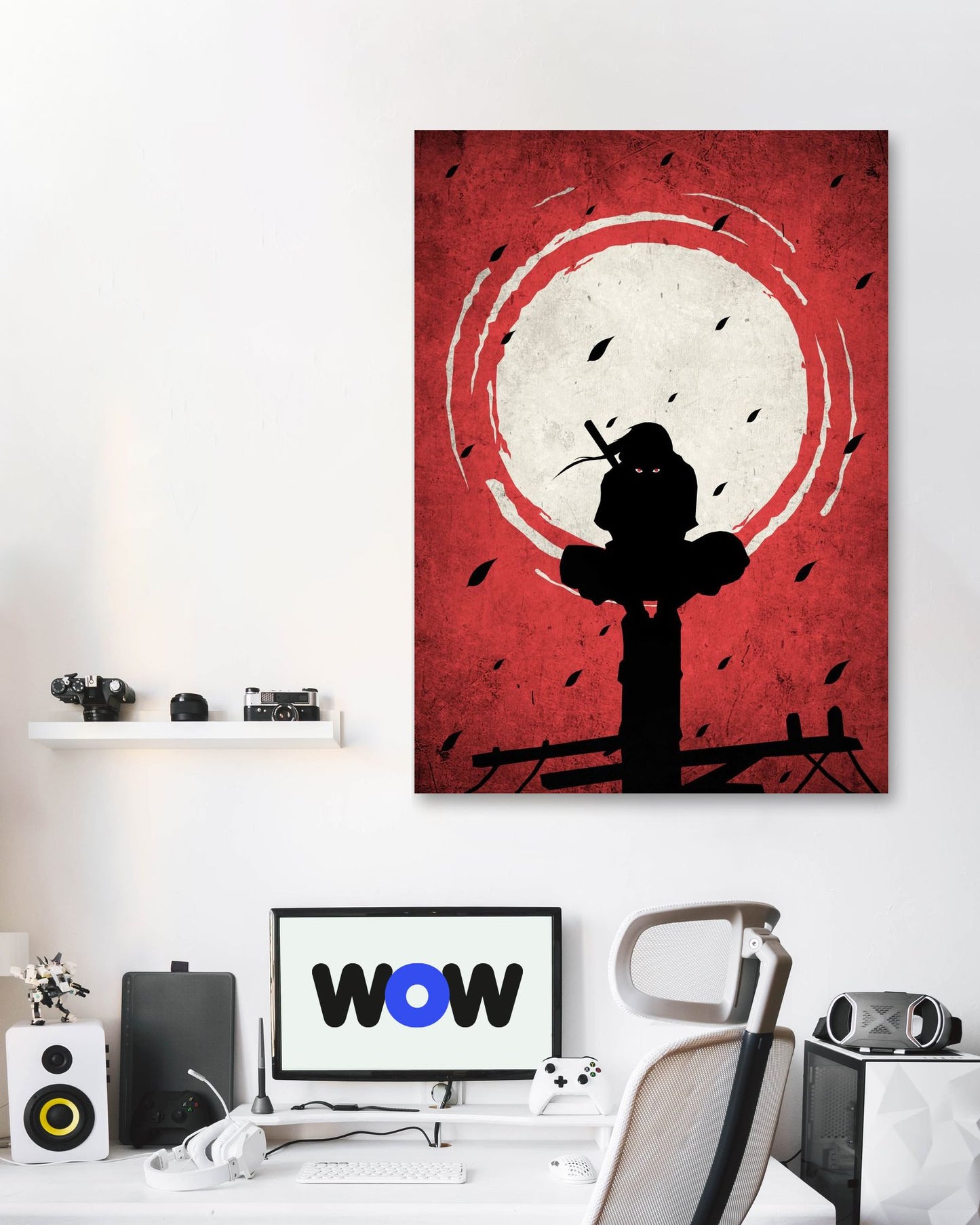 Itachi Silhouette Blood Moon Red - @GreyArt