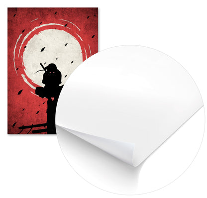 Itachi Silhouette Blood Moon Red - @GreyArt