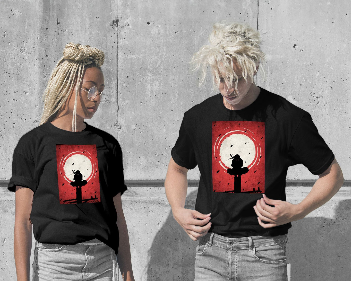 Itachi Silhouette Blood Moon Red - @GreyArt