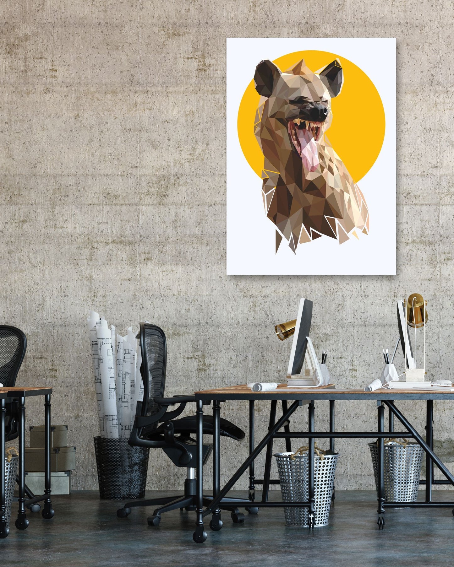 hyena nursery animal poster - @Artnesia