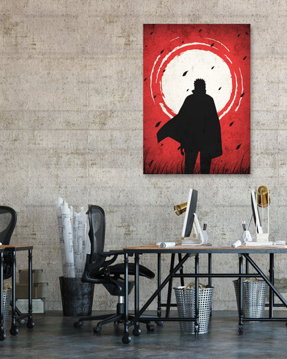 Naruto Uzumaki Demon Slayer Silhouette Blood Moon Red - @GreyArt