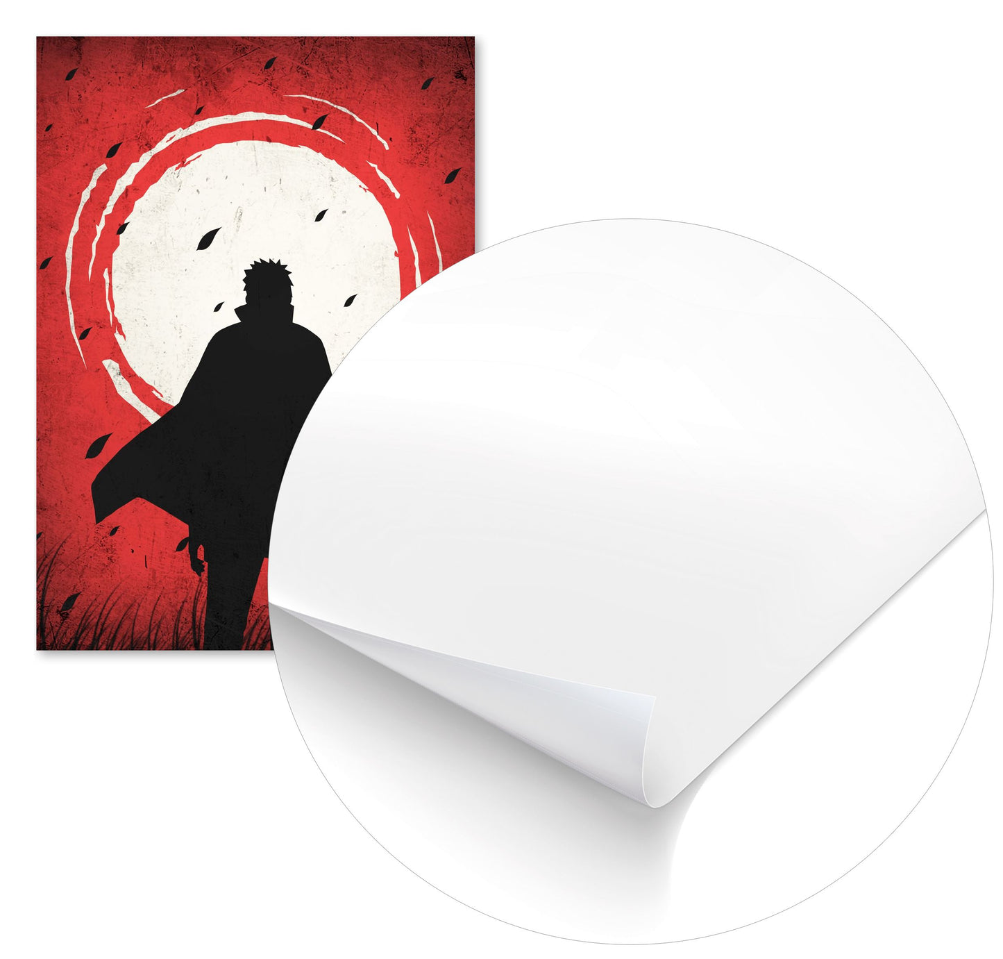 Naruto Uzumaki Demon Slayer Silhouette Blood Moon Red - @GreyArt