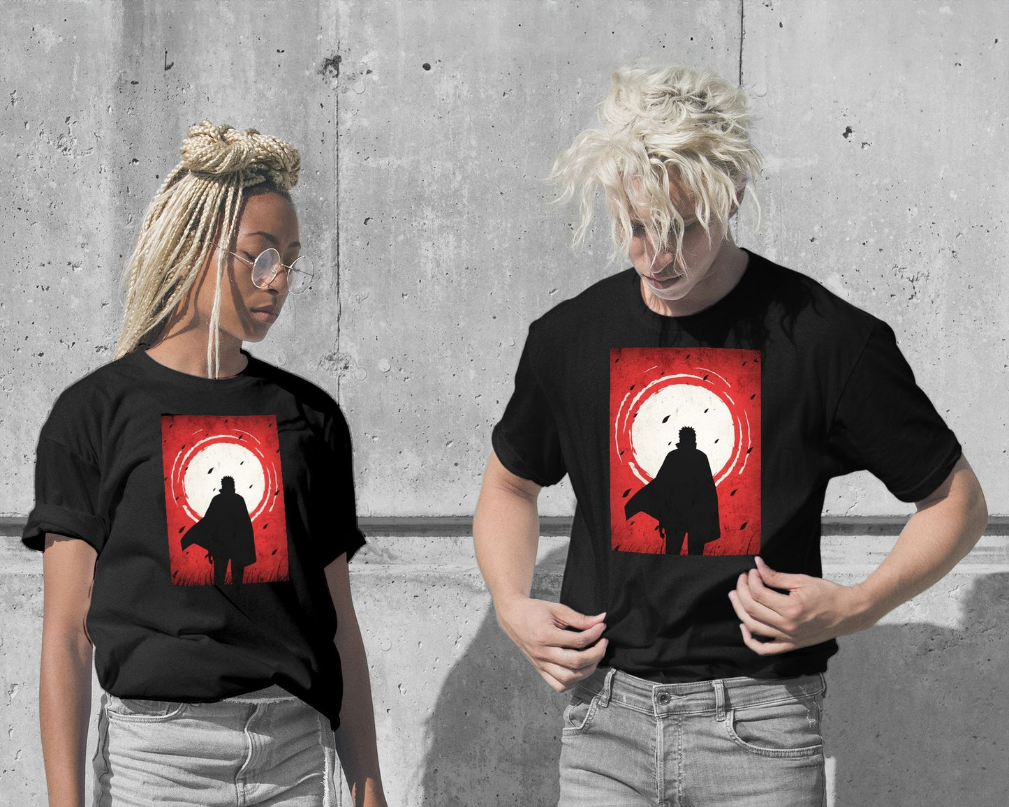 Naruto Uzumaki Demon Slayer Silhouette Blood Moon Red - @GreyArt