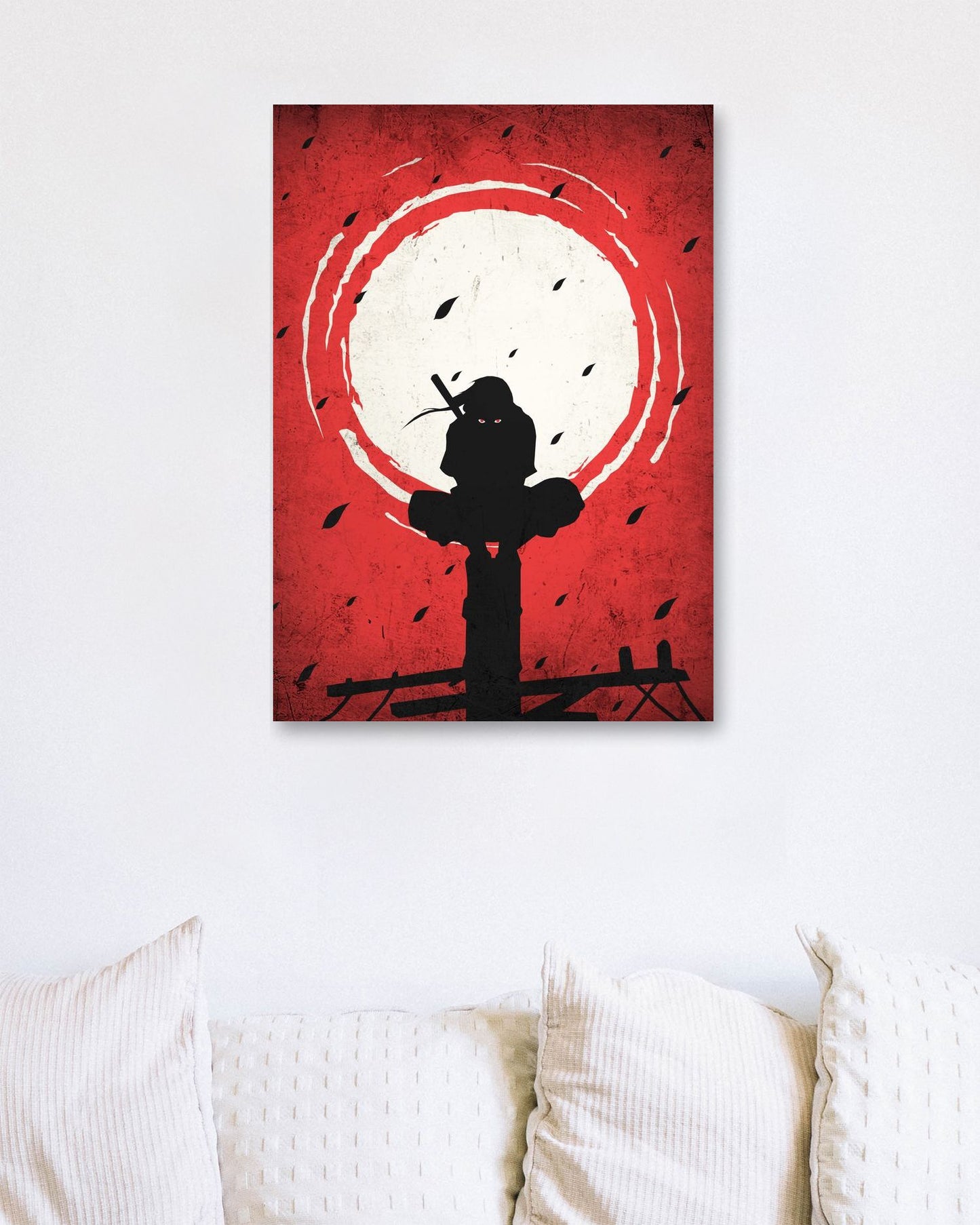 Itachi Uchiha Silhouette Blood Moon Red - @GreyArt