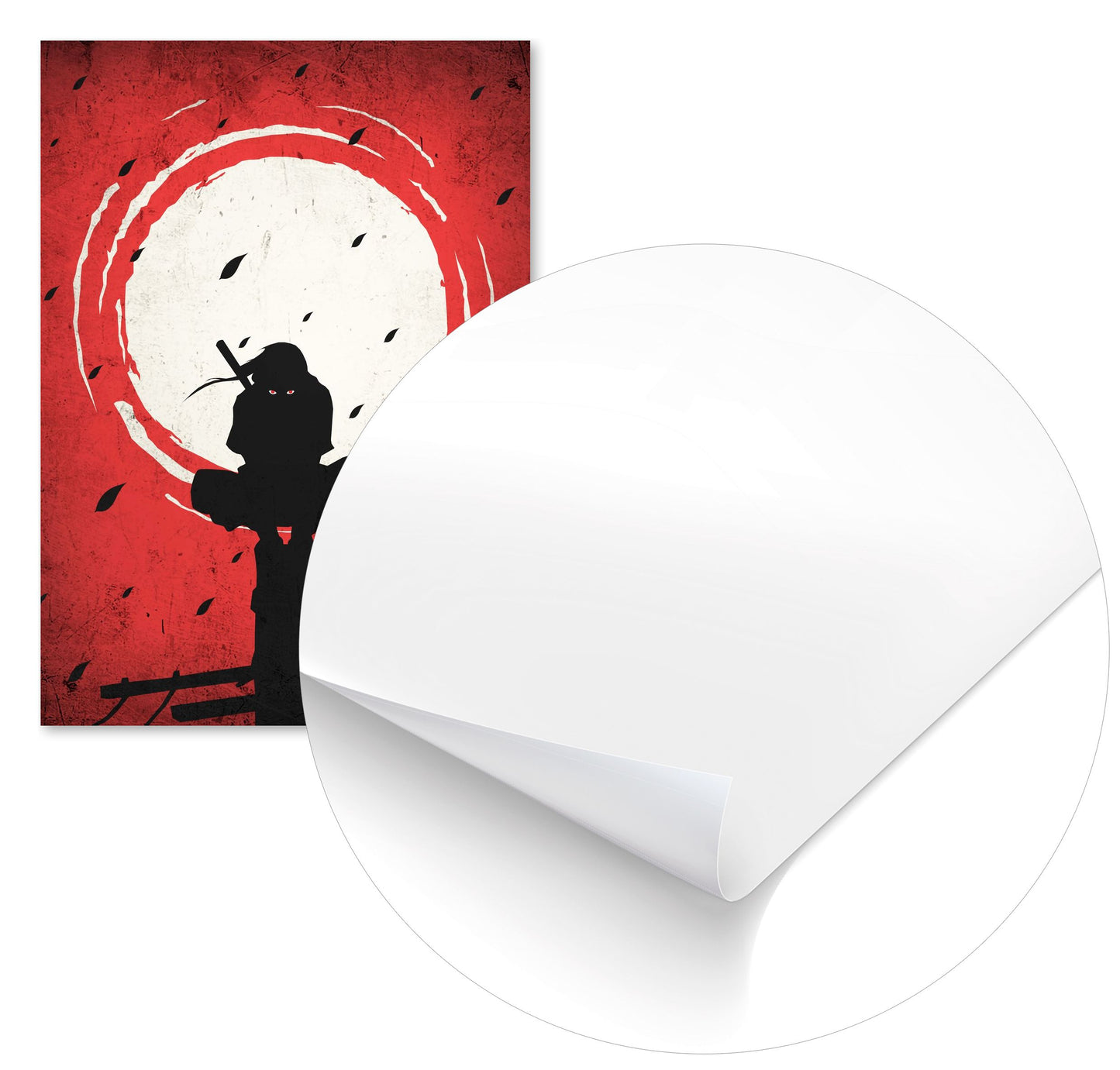 Itachi Uchiha Silhouette Blood Moon Red - @GreyArt